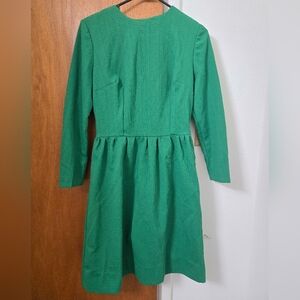 Green Long Sleeve Midi Dress